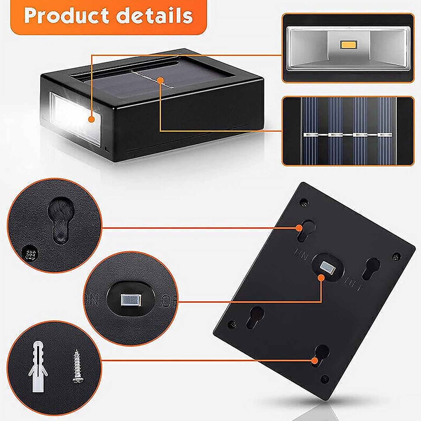 Waterproof Solar LED Wall Light – Garden & Fence