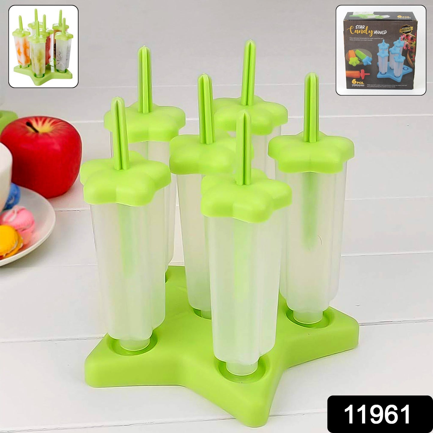 Plastic Ice Cream Molds With Lid (1 Set  6 Pc)