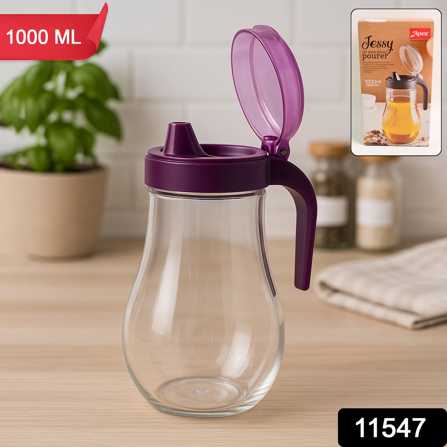 Jessy Oil And Juice Pourer Dispenser Bottle Approx 1000ml (1 Pc)