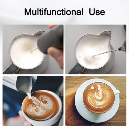 Small Electric Handheld Milk Frother With Stainless Steel Whisk (1 Pc)