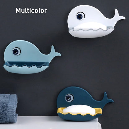 Fish Shape Soap Holder – Double Layer, Adhesive & Wall Mounted (1 Pc)