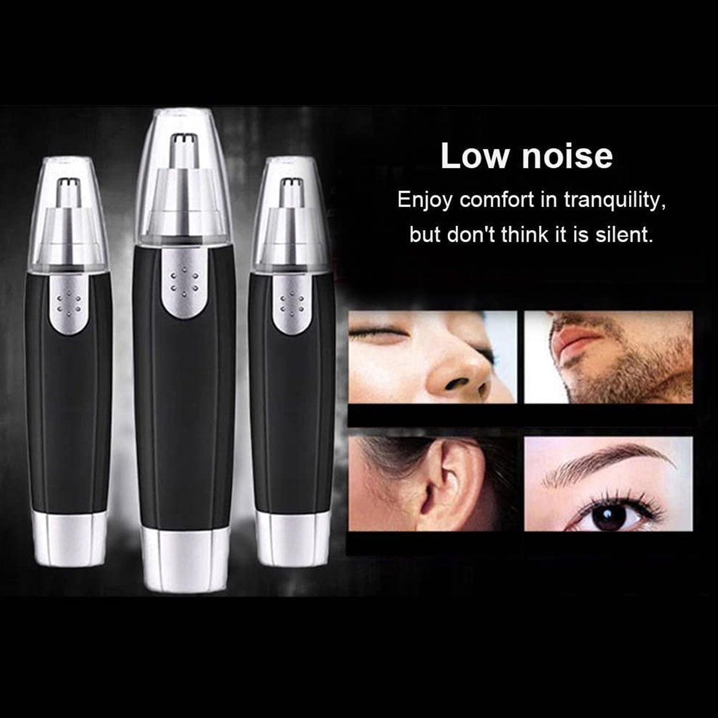 Ear and Nose Hair Trimmer – Battery Operated, Heavy-Duty Steel (1 Pc)