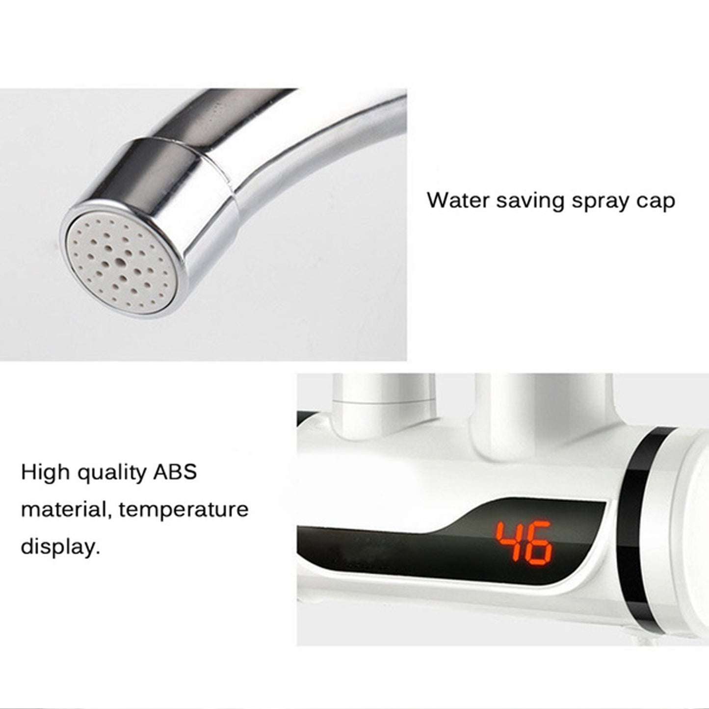 Stainless Steel Led Digital Display Instant Heating Electric Water Heater Faucet Tap