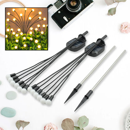 Solar Garden Lights Solar  (2 PCS Set 12 LED) (Warm Light)