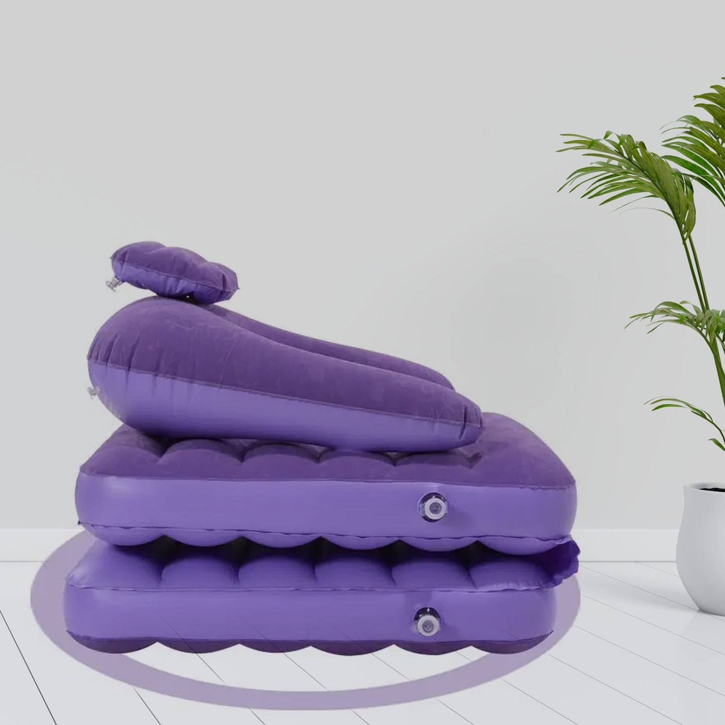 2 In 1 Air Mattress Lounger Portable Inflatable Mattress Air Sofa With Air Hand Pump