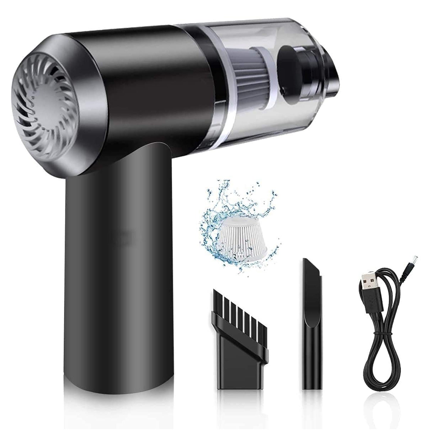 2-in-1 Car Vacuum Cleaner – High Power, USB Rechargeable & Portable (1 Pc)