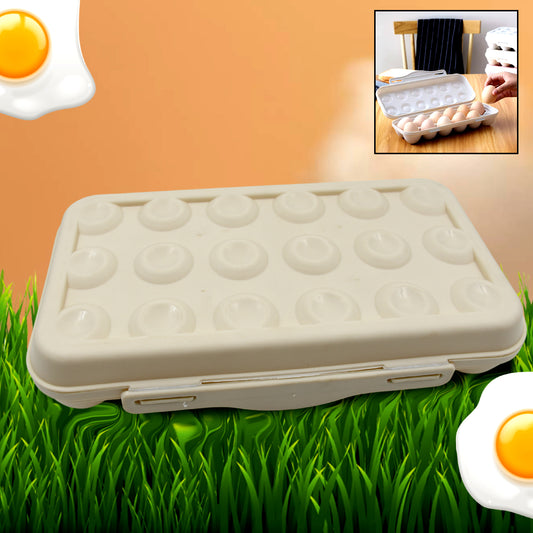 18-Grid Egg Holder – Shockproof Storage Box with Buckle (1 Pc)