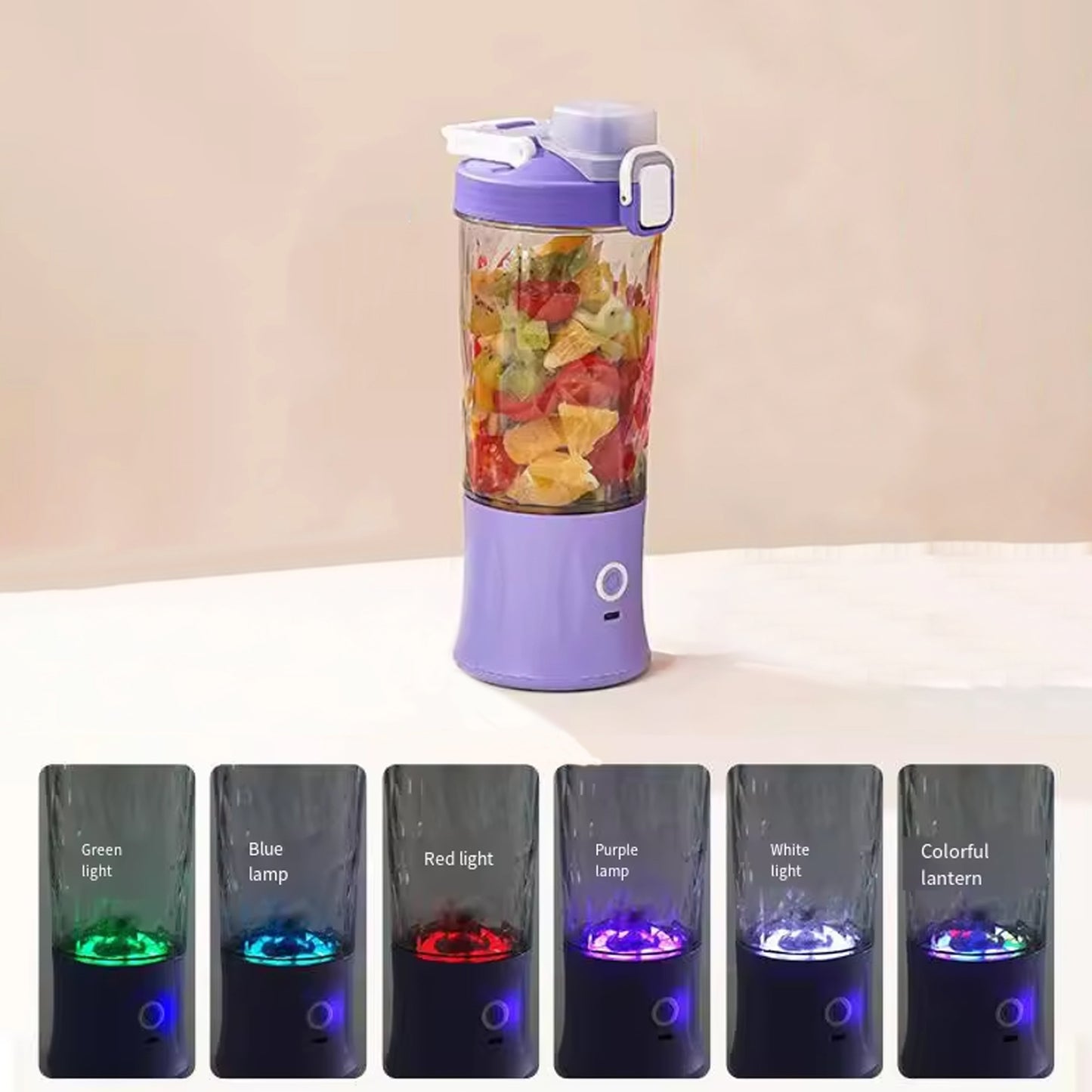 Electric Crusher Juicer With Multicolor Light 8 Blades (600 Ml  Multicolor)